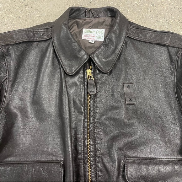 Vintage Official US Border Patrol Uniform Leather Jacket Goatskin Men’s 44 L/XL - Picture 4 of 16